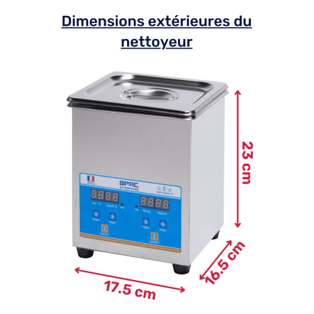 Nettoyeur Ultrasons PRO 2 litres Digital 60 watts efficace